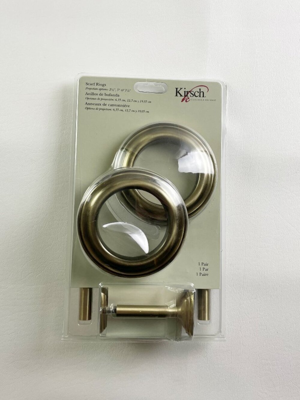 Kirsch Scarf Rings Antique Brass Pair